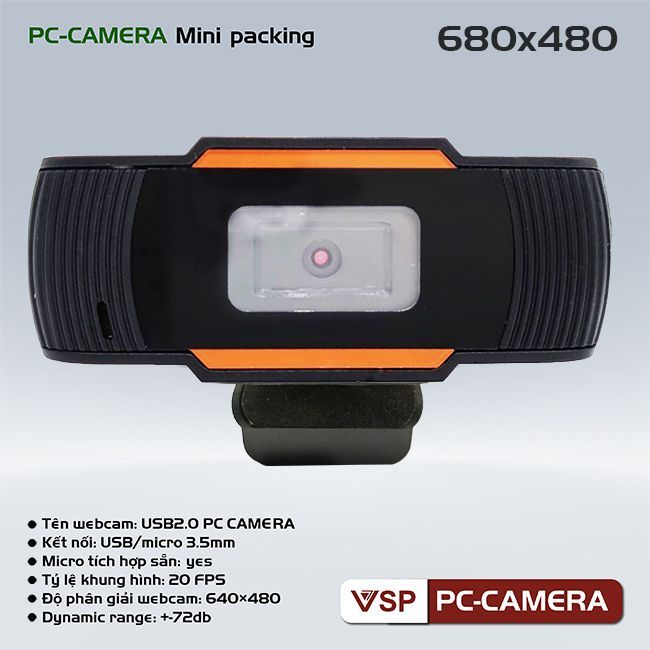 WEBCAM tích hợp mic HD PC-CAMERA - 480PX-720PX  Hàng chính hãng Full Box