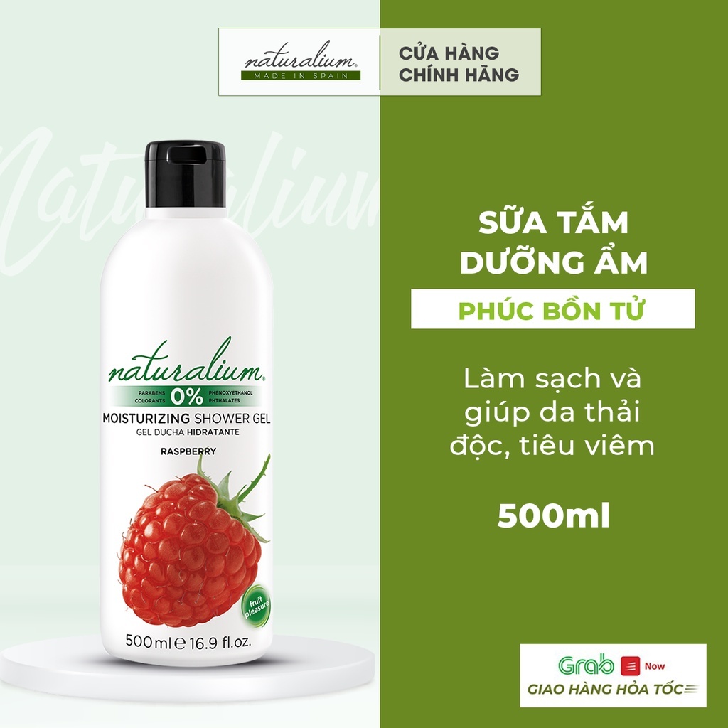 Sữa tắm dưỡng ẩm NATURALIUM hương Phúc Bồn Tử 500ml giúp giải dị ứng, tiêu viêm, thải độc, giảm thâm nám và bảo vệ da