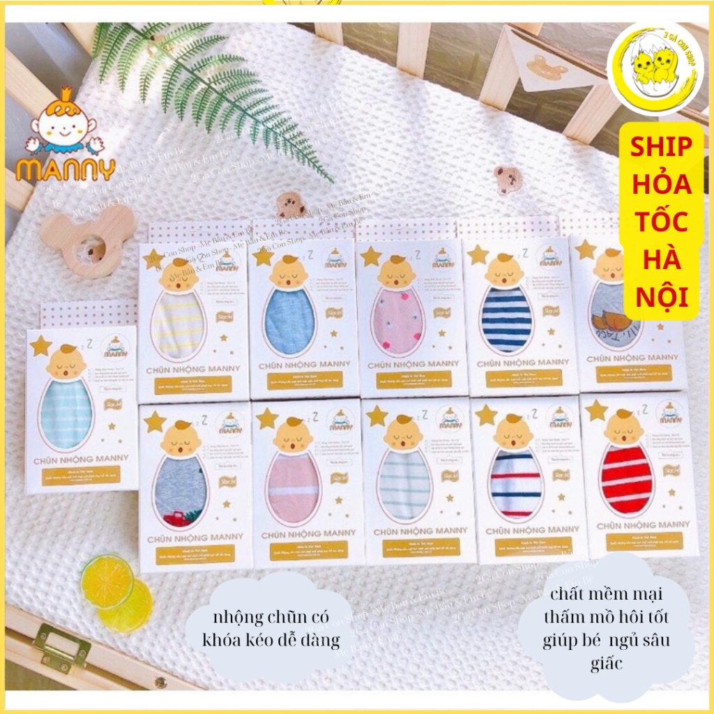 Chũn ngủ Manny cho bé sơ sinh mềm mại co giãn 4 chiều, giúp bé ngủ ngon sâu giấc