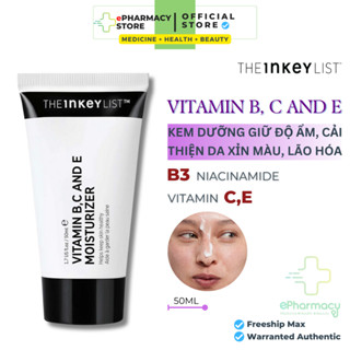 Kem Dưỡng Ẩm The INKEY LIST Vitamin B, C And E Moisturizer sáng da cho da dầu mụn [50ml]
