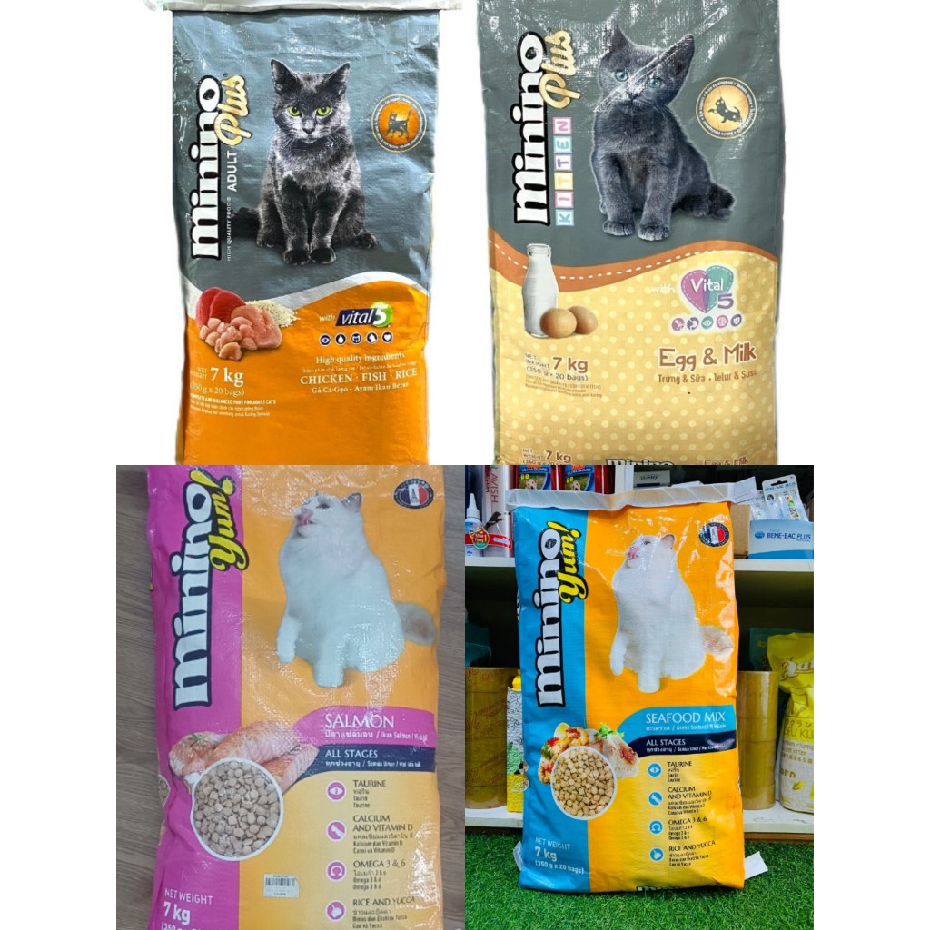 Thức ăn mèo minino tải 7kg (350g x 20 gói)