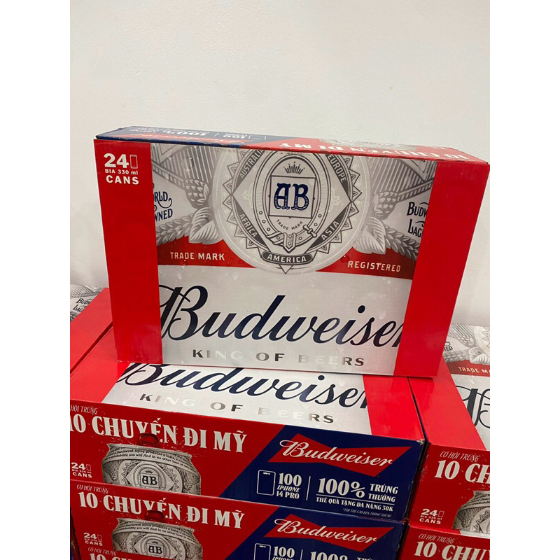 (Giá Huỷ Diệt ) Thùng 24 Lon Bia Budweiser Chính hãng 330ml/lon