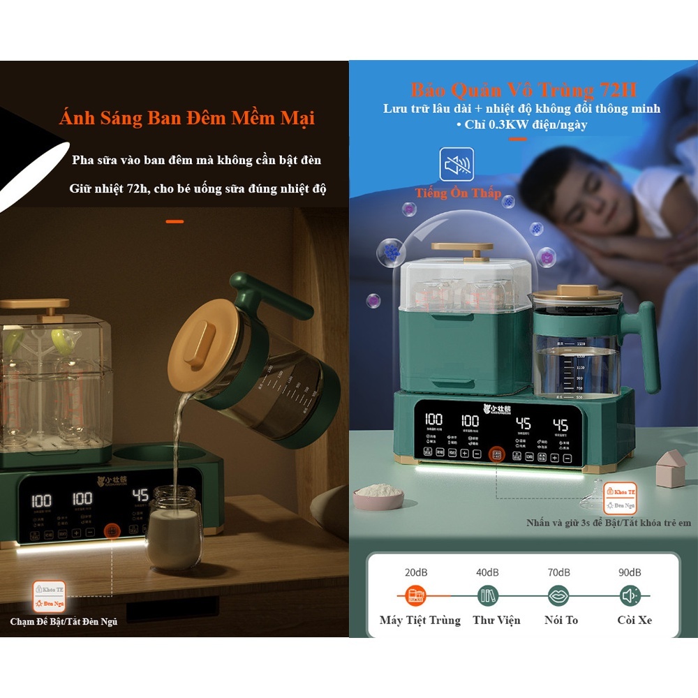 Máy Tiệt Trùng Bình Sữa Hâm Sữa Sấy Khô Và Máy Đun Nước Pha Sữa Đa Năng 6 Trong 1 - All In One