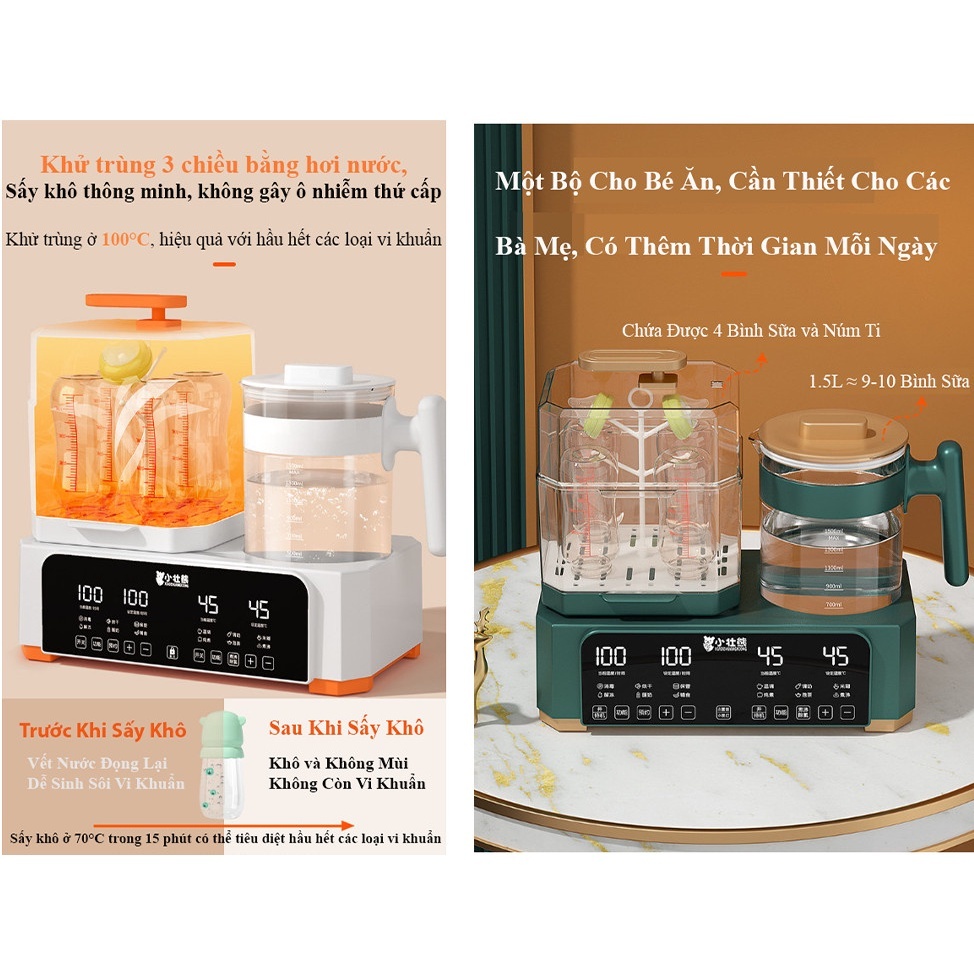 Máy Tiệt Trùng Bình Sữa Hâm Sữa Sấy Khô Và Máy Đun Nước Pha Sữa Đa Năng 6 Trong 1 - All In One