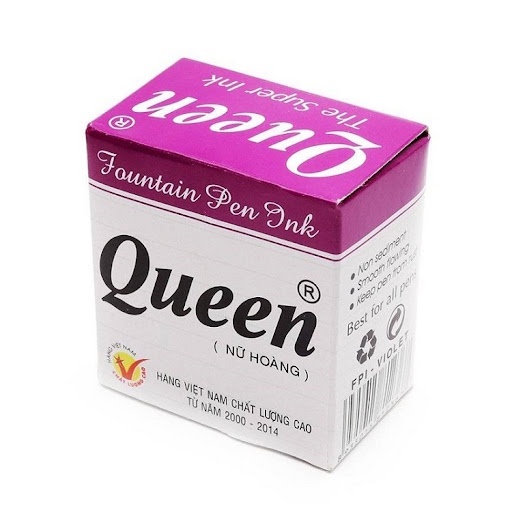 Mực viết máy  Queen 30ml chính hãng. Tím, xanh, đen