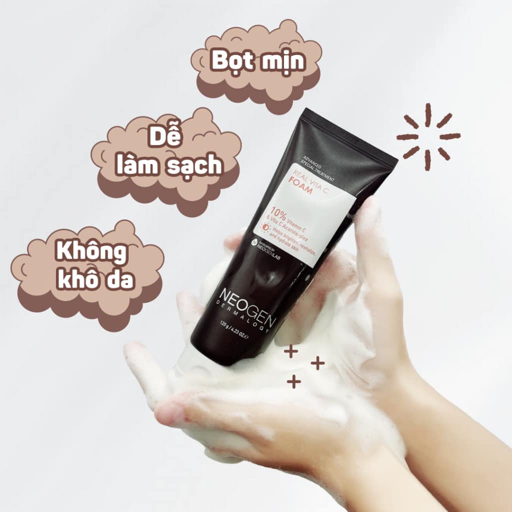 Sữa Rửa Mặt Sạch Sâu Và Làm Sáng Da – Real Vita C Foam Neogen Dermalogy - 120g