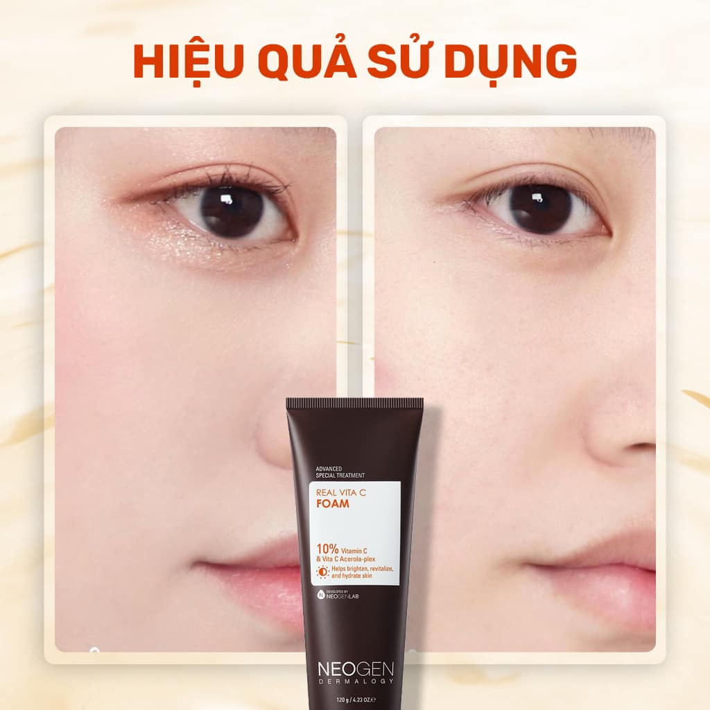 Sữa Rửa Mặt Sạch Sâu Và Làm Sáng Da – Real Vita C Foam Neogen Dermalogy - 120g