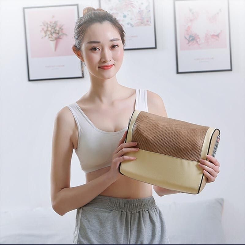 Gối Massage Cổ Vai Gáy Hồng Ngoại - Gối Massage Hồng Ngoại 20 Bi Cao Cấp Thế Hệ Mới