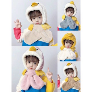 Mũ Len Cho Bé Trai Bé Gái Kèm Khăn Chéo 3-8 tuổi Mẫu Vịt