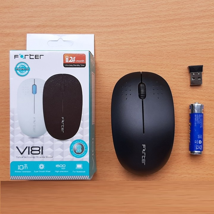 Chuột Không Dây Forter V181 Siêu Bền Siêu Nhạy Tặng Kèm Pin - Hàng Công Ty - BH 1 Năm