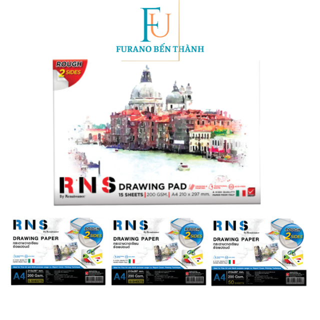 Tập 15 Giấy Vẽ Màu Nước 200Gsm A4 Renaissance Rough 2 Sides
