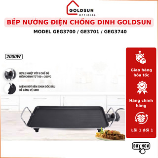 Bếp nướng điện GOLDSUN công suất lớn nhôm đúc dày, bếp nướng phủ chống dính có rãnh thoát dầu mỡ, bảo hành chính hãng