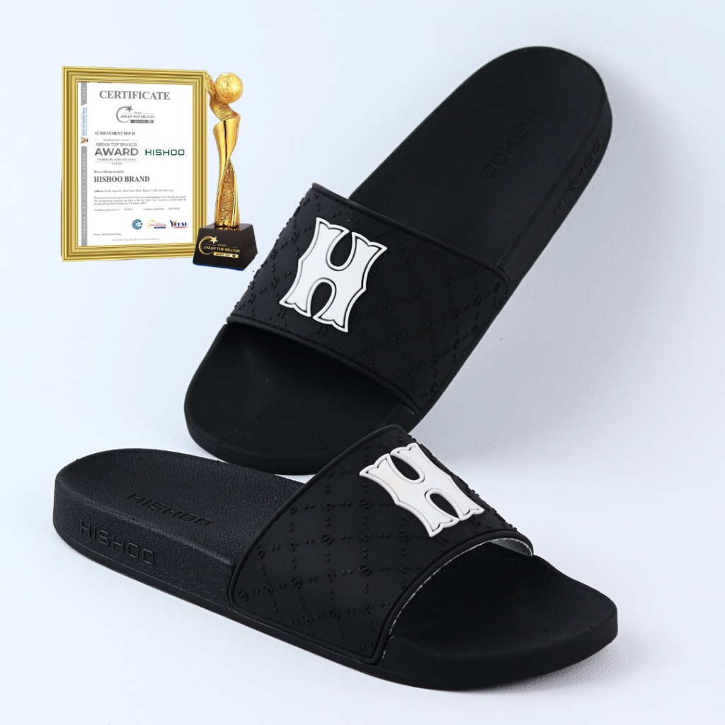 Dép quai ngang slipper quai nhựa chữ H monogram cao cấp nam, nữ HISHOO siêu nhẹ BIG SIZE thời trang size 36-45 N112