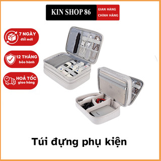 Túi đựng phụ kiện công nghệ, hộp đựng cáp sạc, tai nghe, điện thoại đa chức năng có 2 ngăn lớn chống thấm nước
