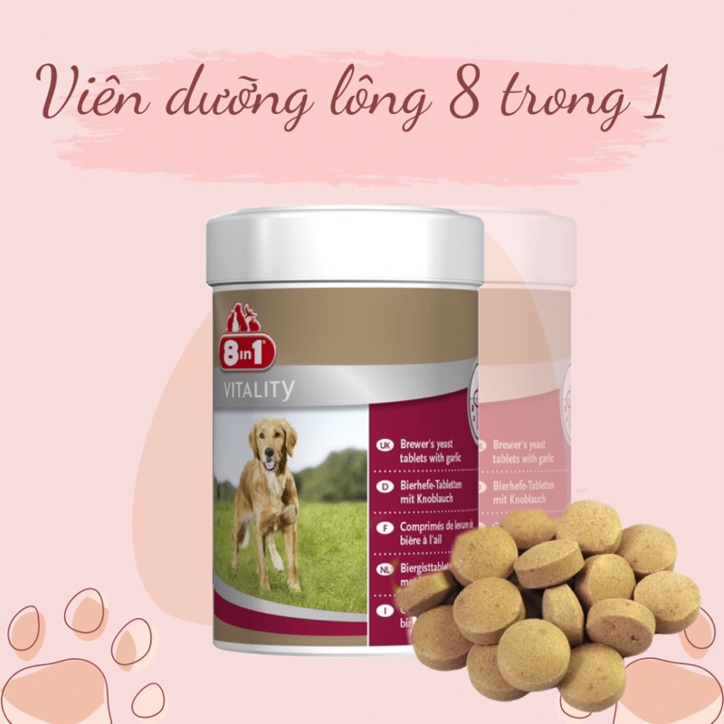 Viên ăn dưỡng lông excel cho chó mèo 8 trong 1