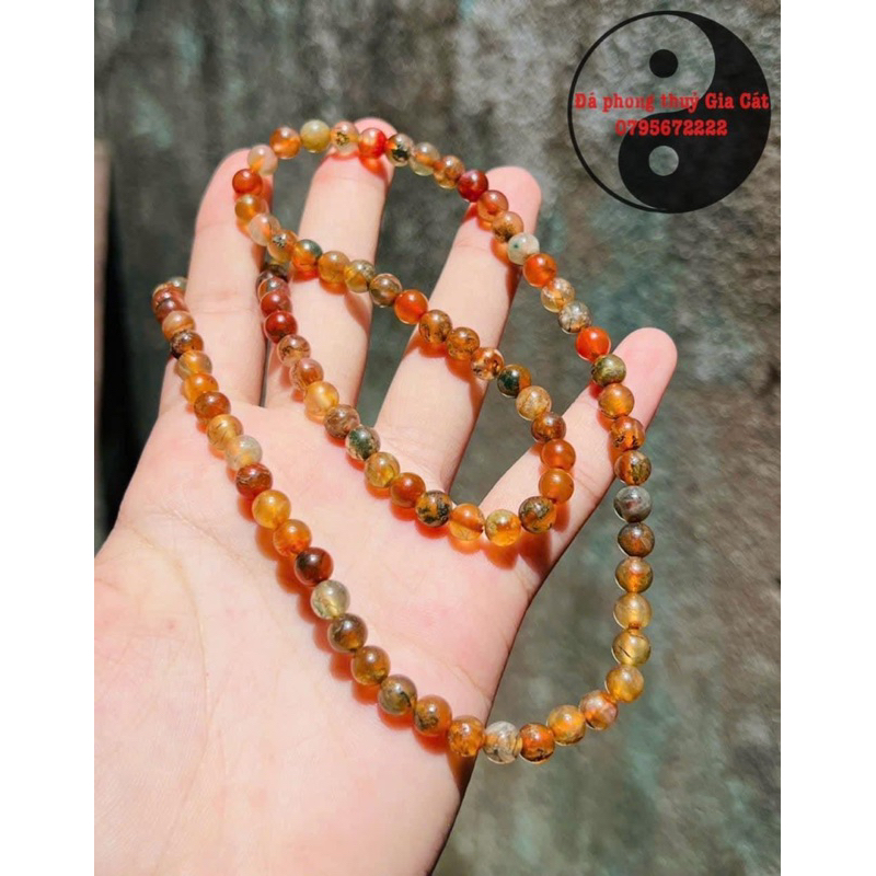 Vòng tay đá mã não rêu thuỷ tảo siêu đẹp  có kiểm định