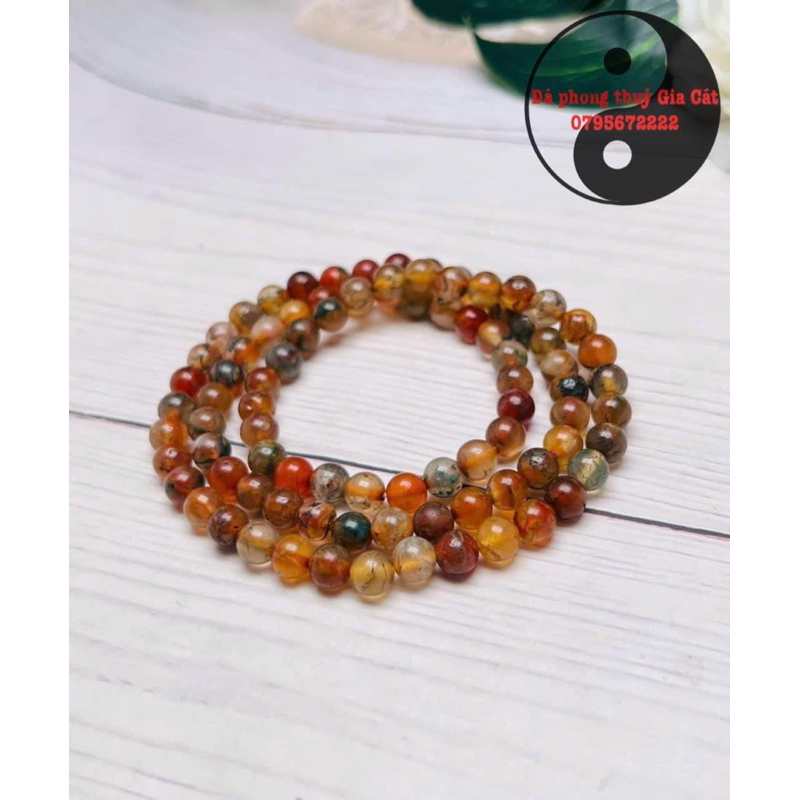 Vòng tay đá mã não rêu thuỷ tảo siêu đẹp  có kiểm định