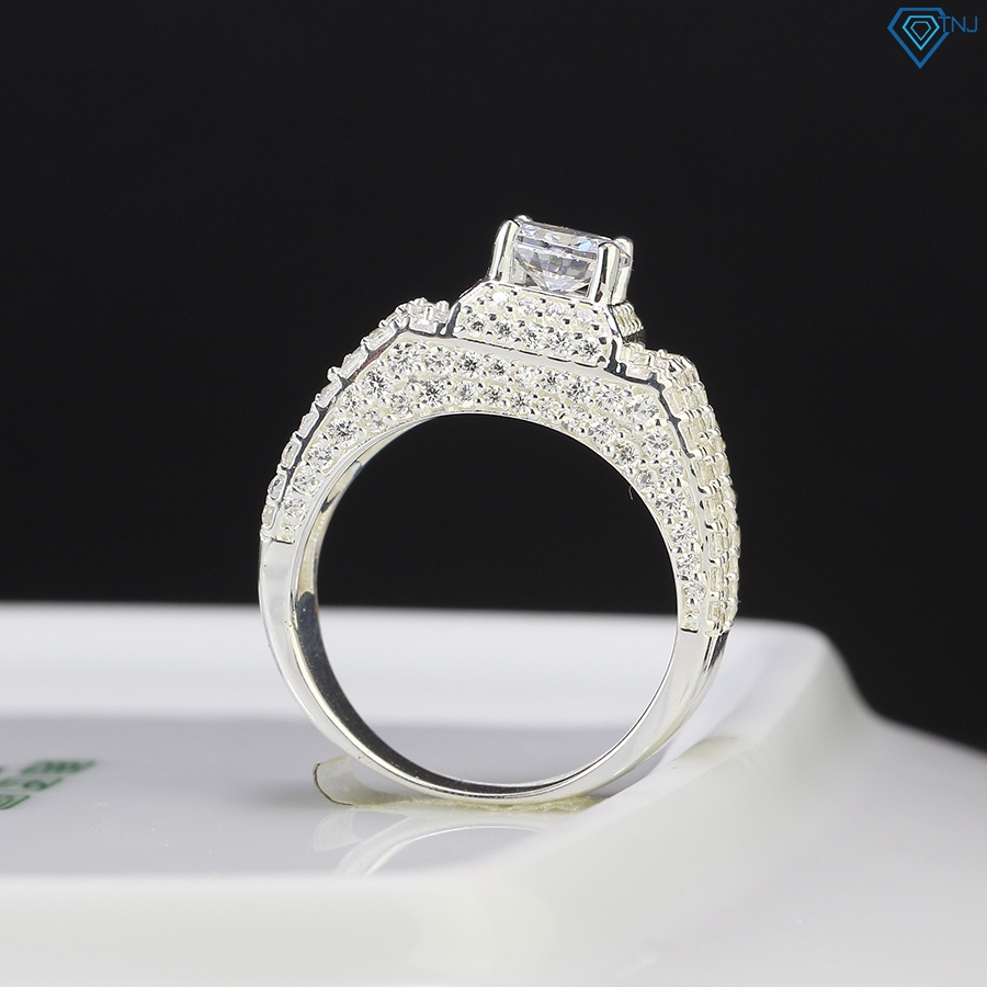 Nhẫn bạc nam đính đá Cubic Zirconia sang trọng, trang sức bạc 925 phong cách đơn giản NNA0456 - Trang Sức TNJ
