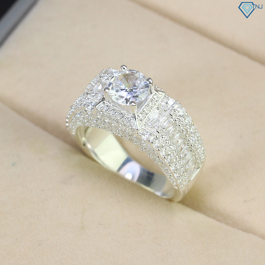 Nhẫn bạc nam đính đá Cubic Zirconia sang trọng, trang sức bạc 925 phong cách đơn giản NNA0456 - Trang Sức TNJ