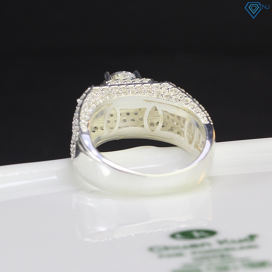 Nhẫn bạc nam đính đá Cubic Zirconia sang trọng, trang sức bạc 925 phong cách đơn giản NNA0456 - Trang Sức TNJ