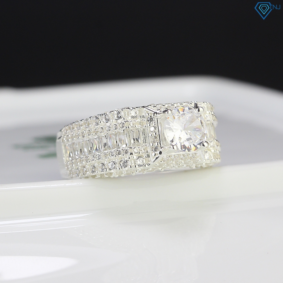 Nhẫn bạc nam đính đá Cubic Zirconia sang trọng, trang sức bạc 925 phong cách đơn giản NNA0456 - Trang Sức TNJ