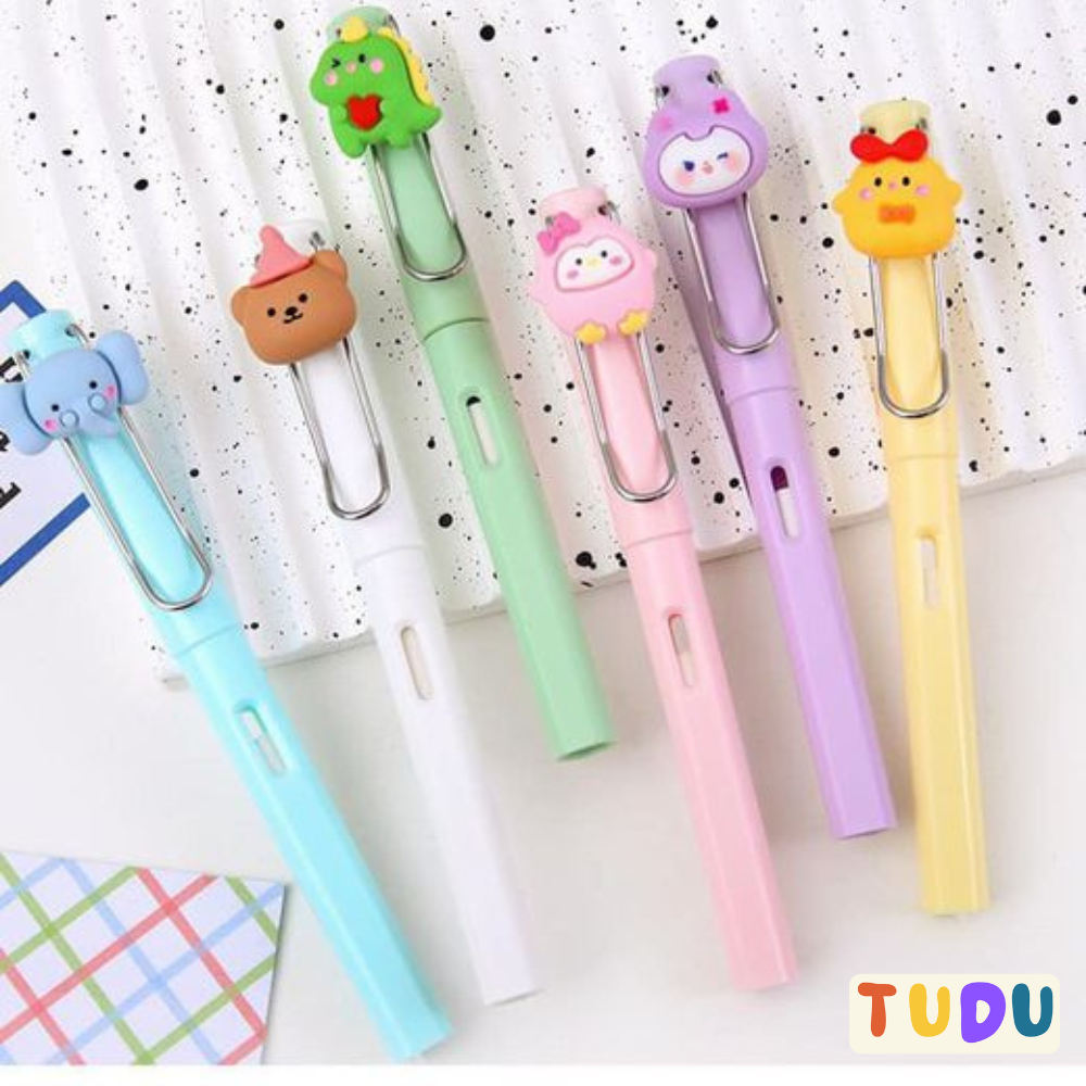 Bút Chì Vĩnh Cửu Gắn Charm TUDU Không Cần Gọt Ngòi, Bút chì nét đậm viết rõ dành cho học sinh phụ kiện văn phòng phẩm