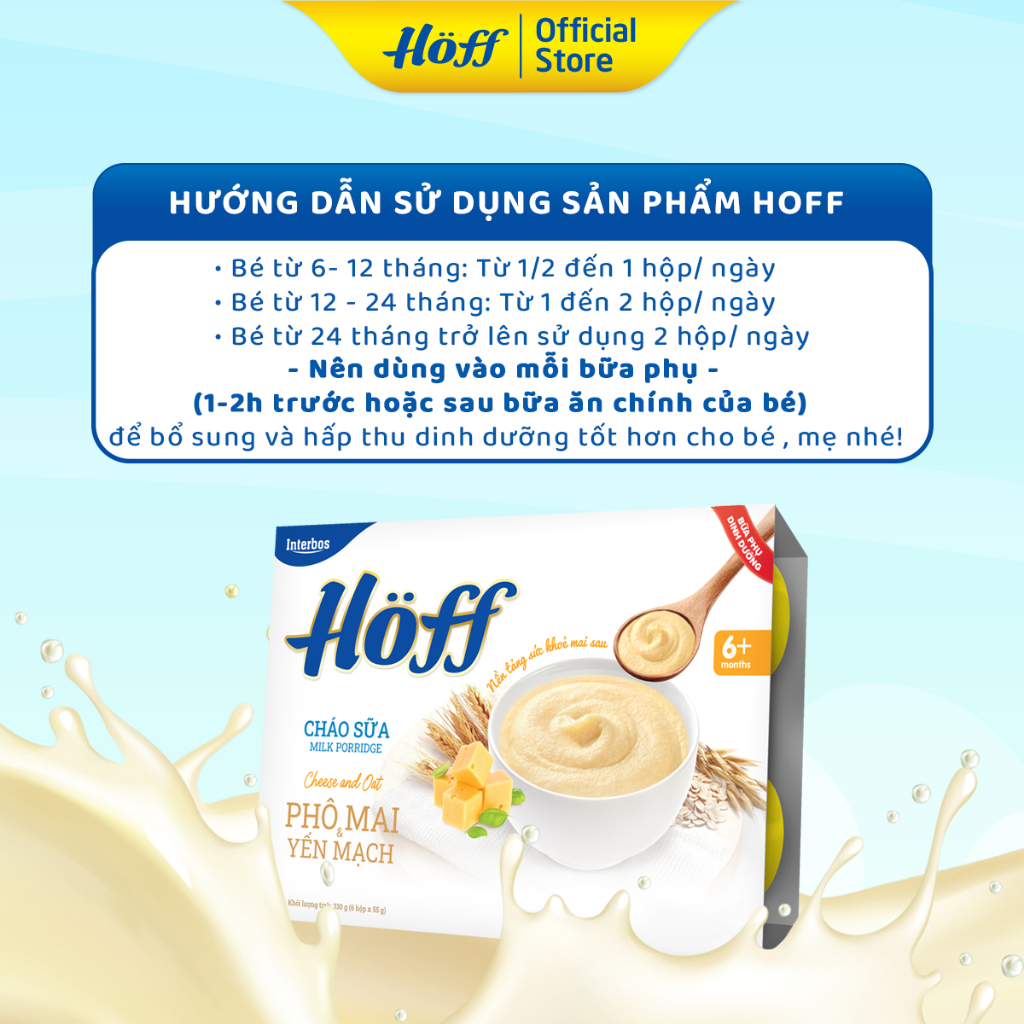 Cháo Sữa Phô Mai Yến Mạch HOFF vỉ 6 hộp x 55g