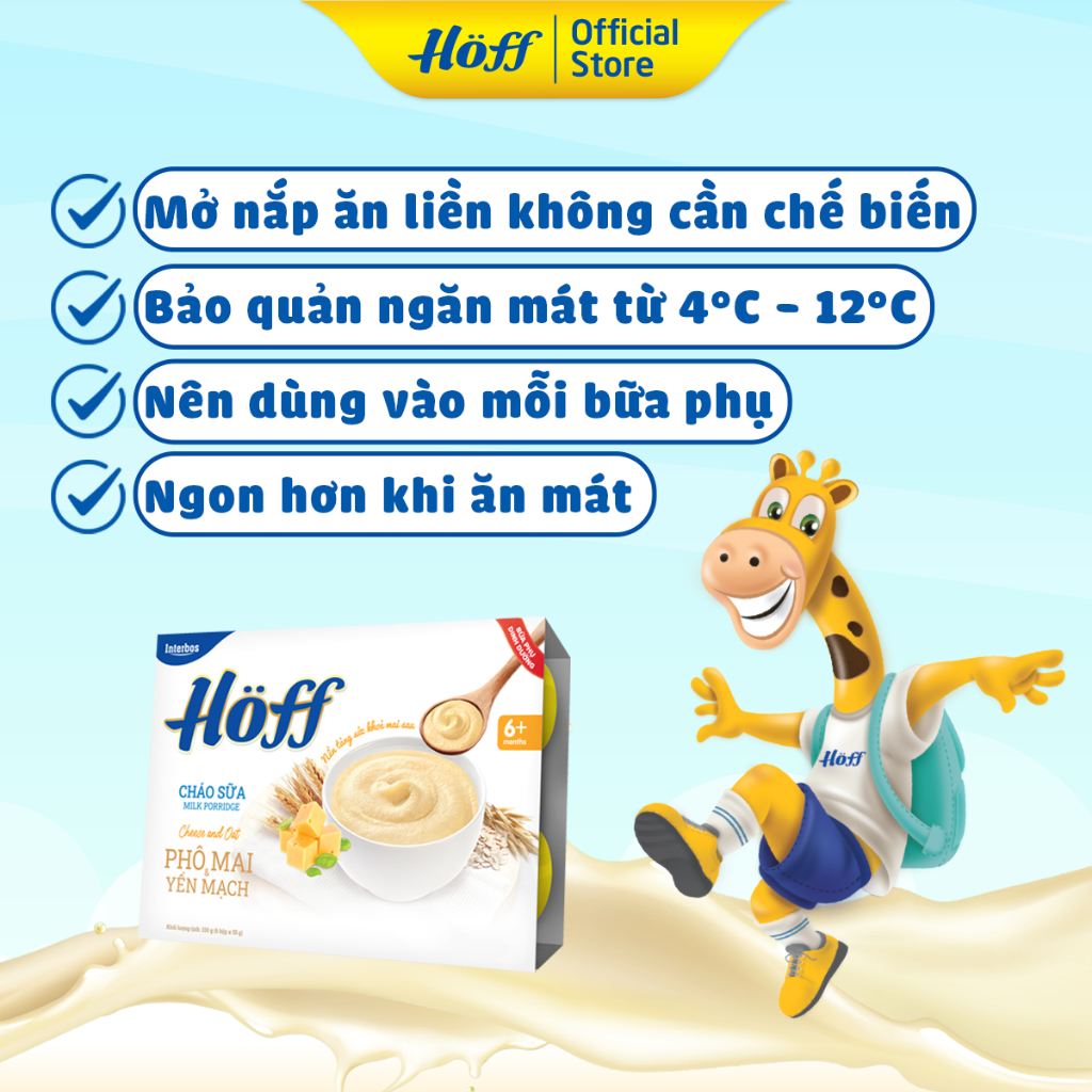 Cháo Sữa Phô Mai Yến Mạch HOFF vỉ 6 hộp x 55g