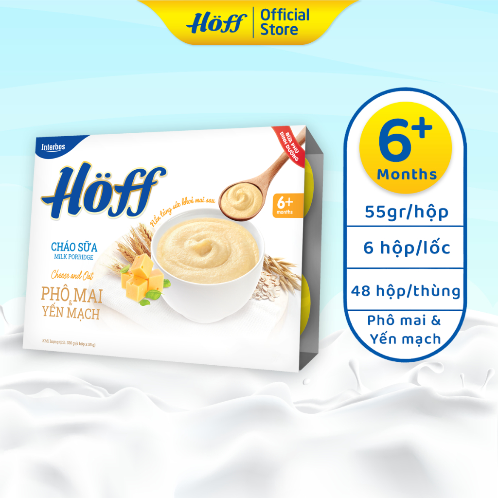 Cháo Sữa Phô Mai Yến Mạch HOFF vỉ 6 hộp x 55g