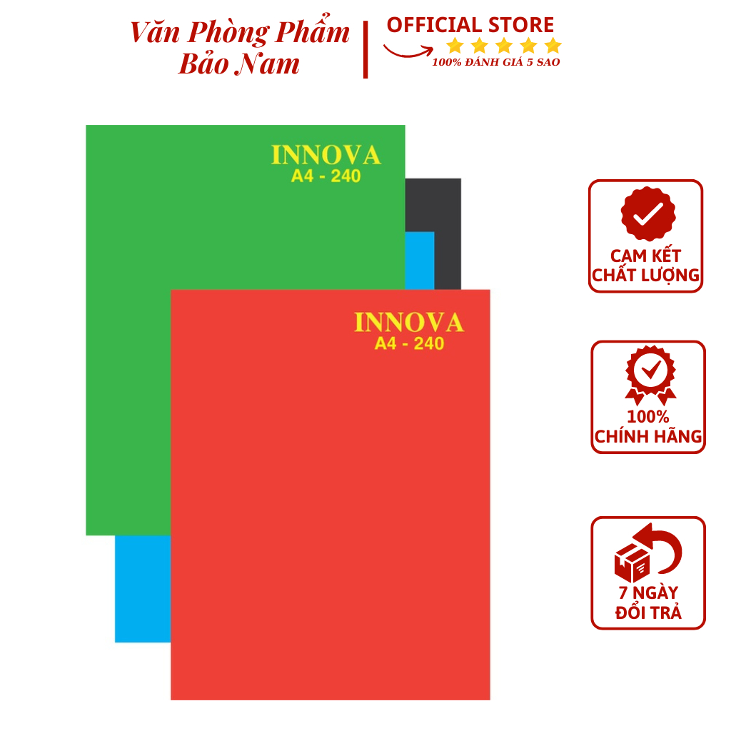 Sổ Bìa Cứng Innova A4 (Bìa Màu Xanh, Đỏ) - Thừa Đầu Hải Tiến - Văn Phòng Phẩm Bảo Nam