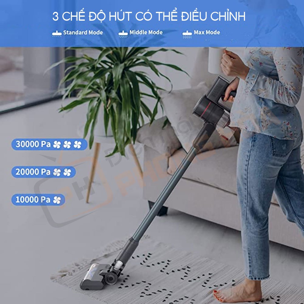 Máy hút bụi cầm tay pin rời Redkey P9 – Lực hút khủng 30,000 Pa
