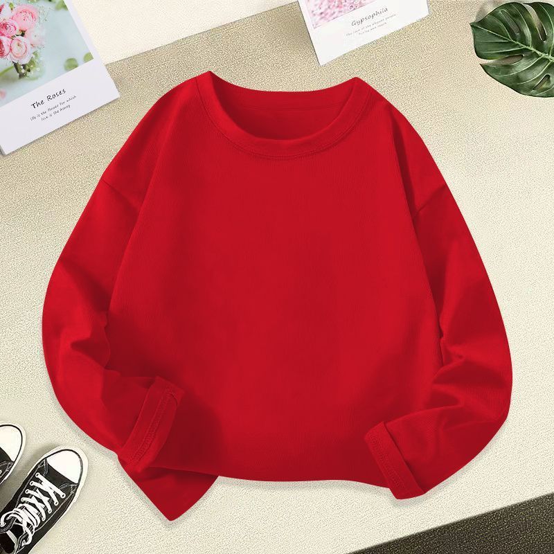 Áo thun trơn dài tay cho bé trai bé gái BabyloveGO mẫu mới 2024 áo thu đông cổ tròn chất thun cotton mềm mịn ADT01