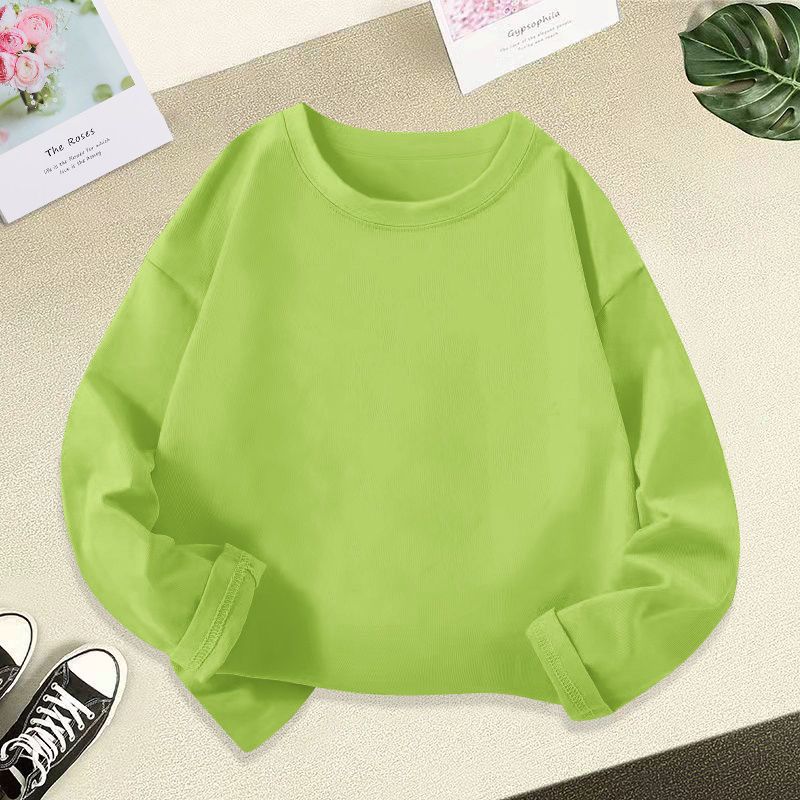 Áo thun trơn dài tay cho bé trai bé gái BabyloveGO mẫu mới 2024 áo thu đông cổ tròn chất thun cotton mềm mịn ADT01