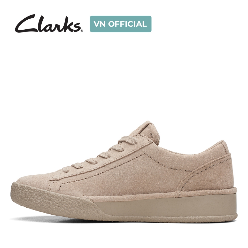 Giày thể thao da lộn nữ Clarks CraftCup Walk màu Sand Suede