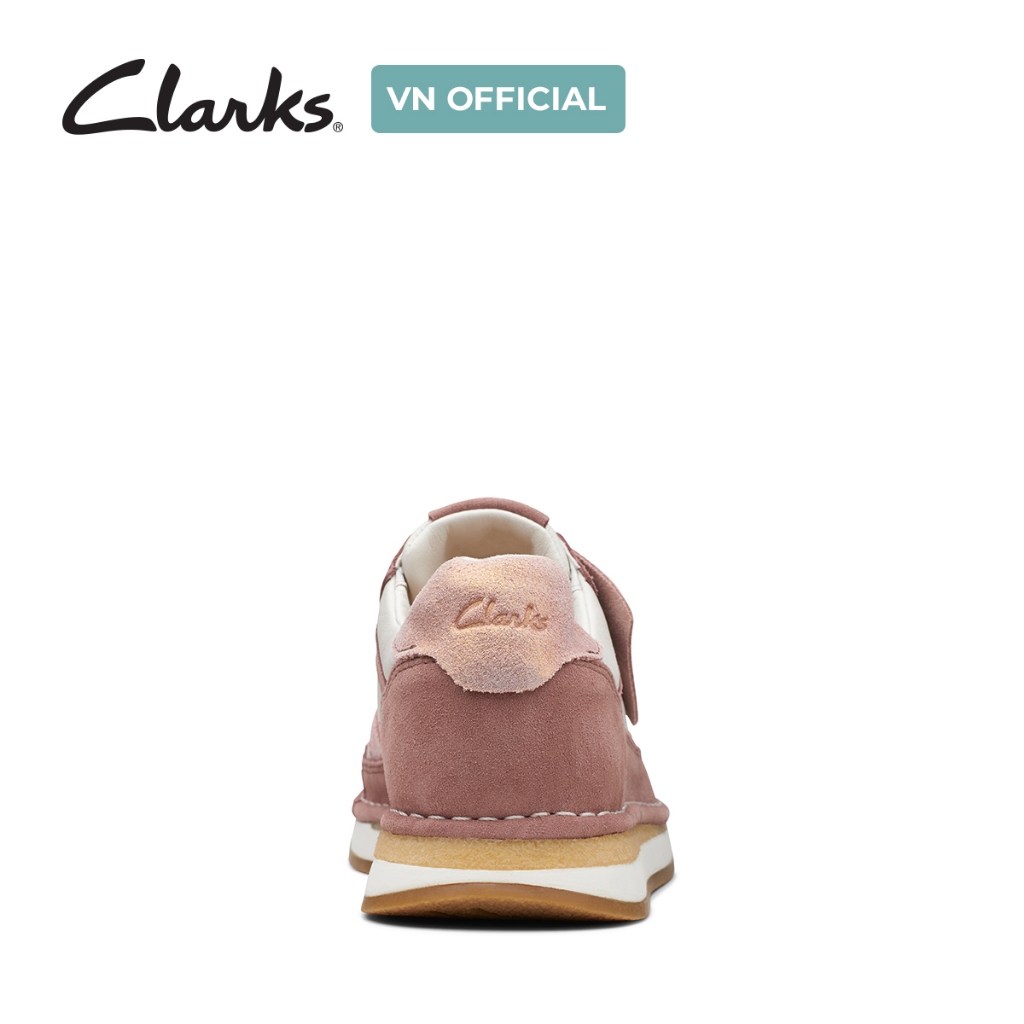 Giày thể thao da lộn nữ Clarks CraftRun Tor. màu Mauve Combi