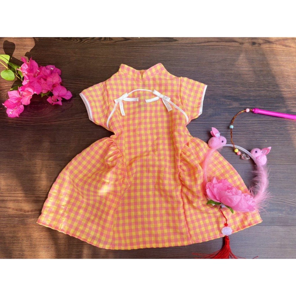 Sườn xám Tết, sườn xám hiện đại, Váy sườn xám cho bé gái 6-24kg