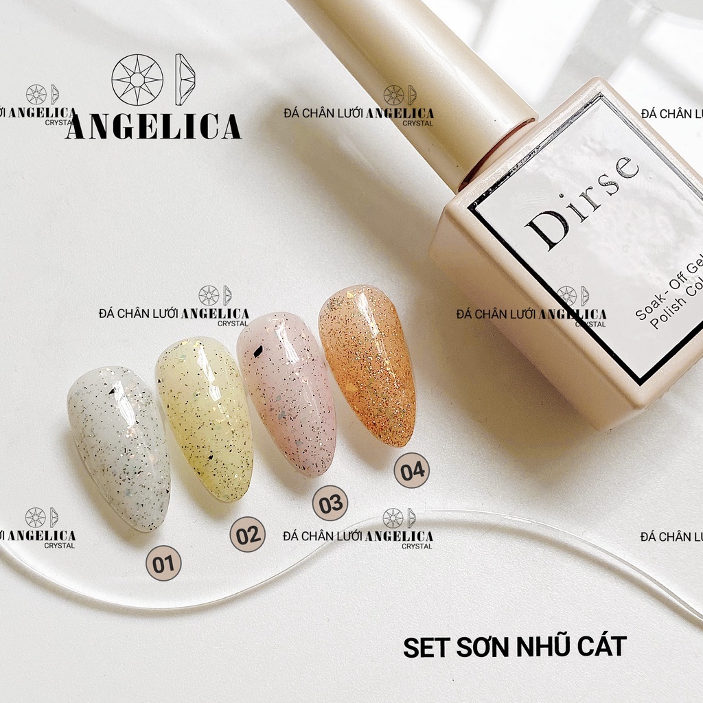 Deal quà tháng 9 set 4 chai sơn gel nhũ cát chính hãng siêu đặc ANGELICA ST