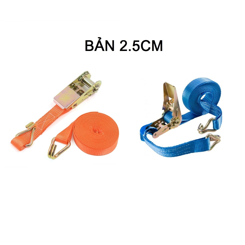 Dây chằng hàng tăng đơ bản 2.5cm, 3.5cm, 5cm, dây cảo hàng chằng buộc hàng hóa xe tải, chằng hàng pallet