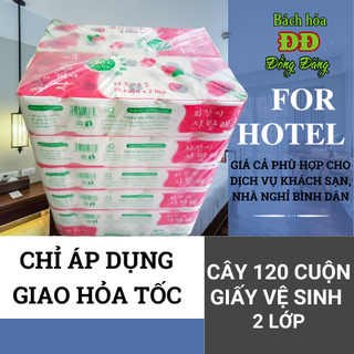 Cây (120 cuộn) giấy vệ sinh Hàn Quốc 2 lớp, giấy vệ sinh cho khách sạn, nhà nghỉ