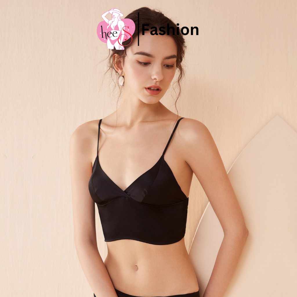 Áo Bra Nữ Satin Phi Bóng Bản To - Braletet Lụa Bóng Thiết Kế Không Gọng,Trang Nhã,Dễ Mặc Nâng Ngực Nhẹ HeeS264