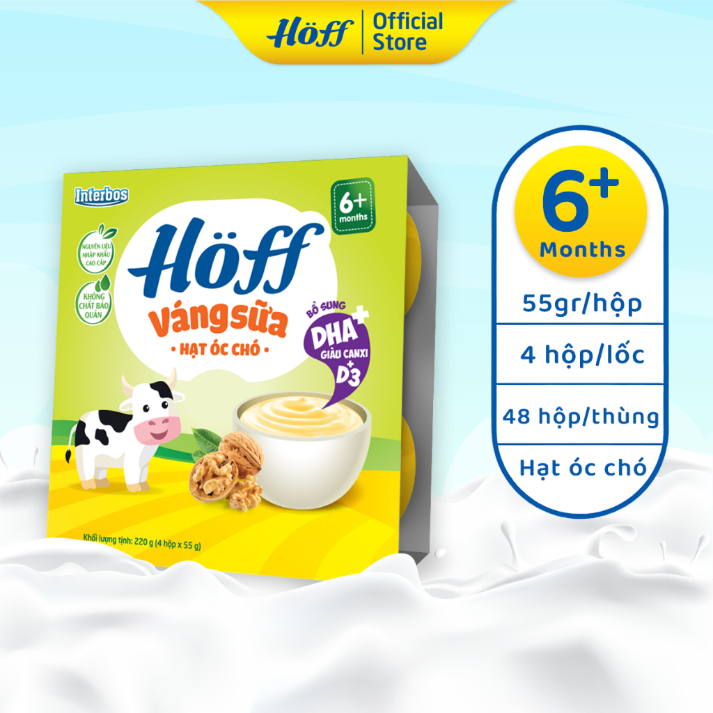 Váng Sữa Hạt Óc Chó HOFF vỉ 4 hộp x 55g