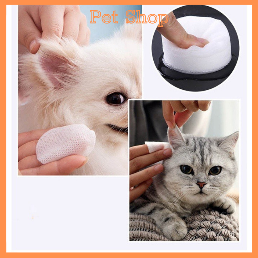 Khăn Ướt Lau Tai ố Mắt Vệ Sinh Tai Bẩn Cho Mèo,Chó, Thú Cưng Chiết Xuất An Toàn Tự Nhiên