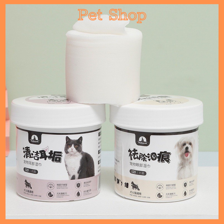 Khăn Ướt Lau Tai ố Mắt Vệ Sinh Tai Bẩn Cho Mèo,Chó, Thú Cưng Chiết Xuất An Toàn Tự Nhiên