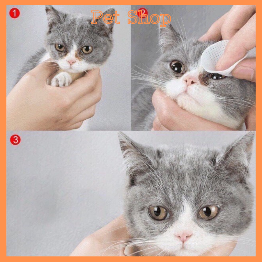 Khăn Ướt Lau Tai ố Mắt Vệ Sinh Tai Bẩn Cho Mèo,Chó, Thú Cưng Chiết Xuất An Toàn Tự Nhiên