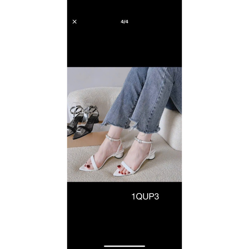 Sandal Gót Tròn Mũi Nhọn Khoá Wang Sang Đẹp