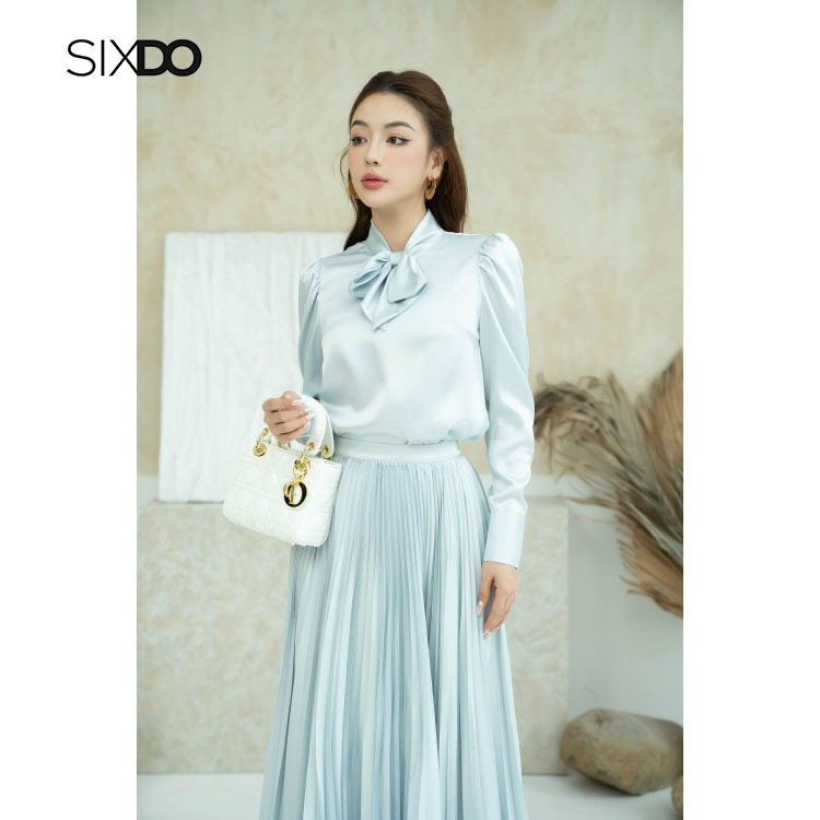 Chân váy lụa xếp li SIXDO (Pleated Midi Silk Skirt)