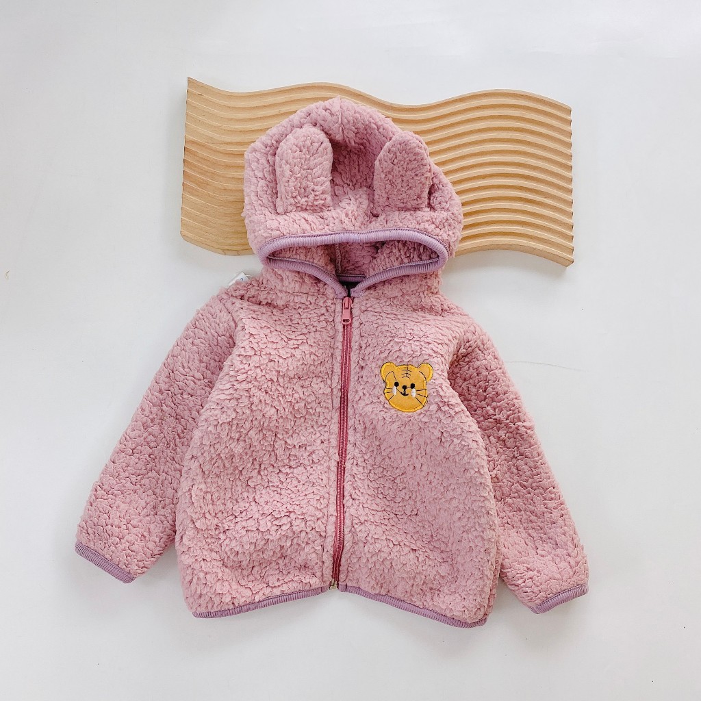 Áo khoác bé trai, bé gái chất liệu lông cừu hàng Quảng Châu cho bé từ 6 đến 14kg