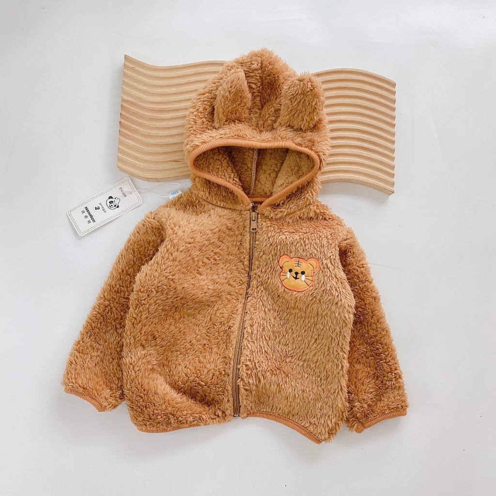 Áo khoác bé trai, bé gái chất liệu lông cừu hàng Quảng Châu cho bé từ 6 đến 14kg