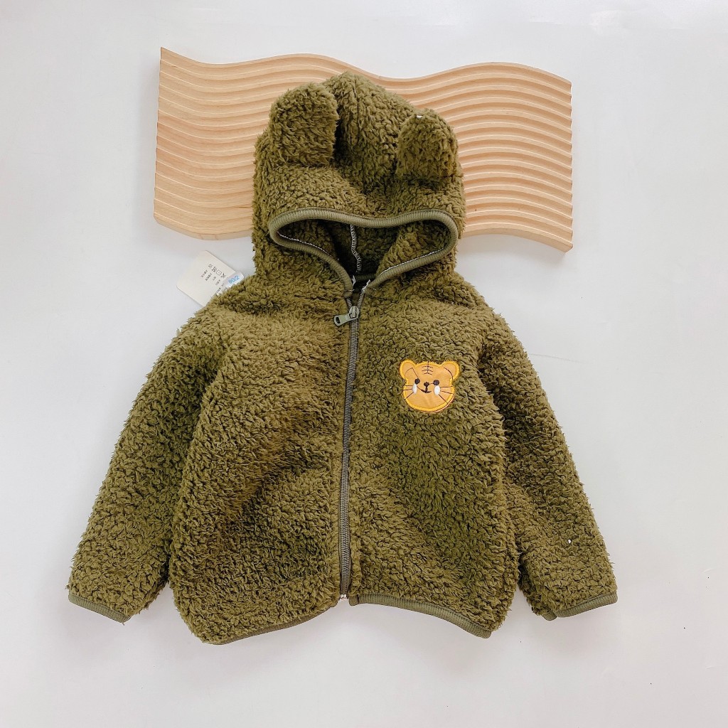 Áo khoác bé trai, bé gái chất liệu lông cừu hàng Quảng Châu cho bé từ 6 đến 14kg