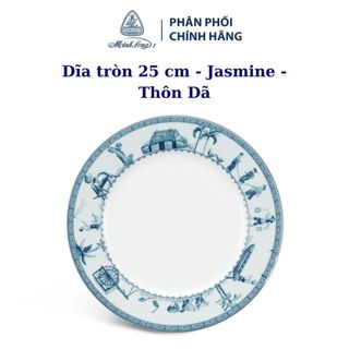 Dĩa tròn 25 cm jasmine thôn dã - gốm sứ cao cấp minh long i